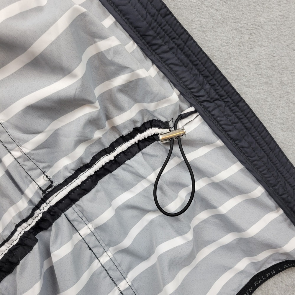 Vintage Lauren Ralph Lauren Active Jacket Womens L Black White Stripe Nautical - Picture 15 of 16